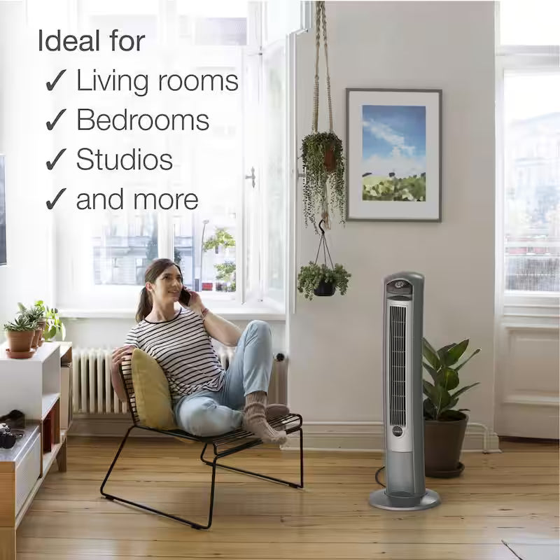 42 in. 3-Speed Oscillating Tower Fan with Remote Control L743620