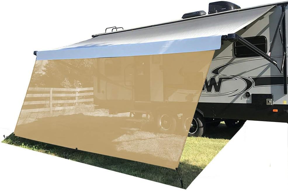 7'X10'3'' Black Mesh RV Awning Sunshade Screen N1981
