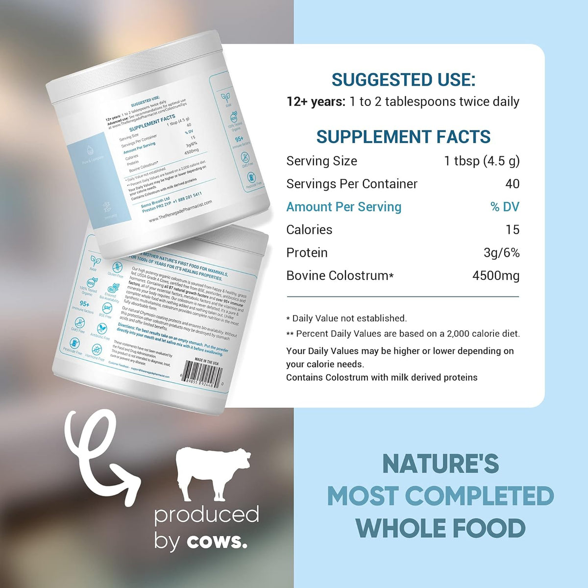 Colostrum Powder 6.5 Oz Pack of 2 C748298