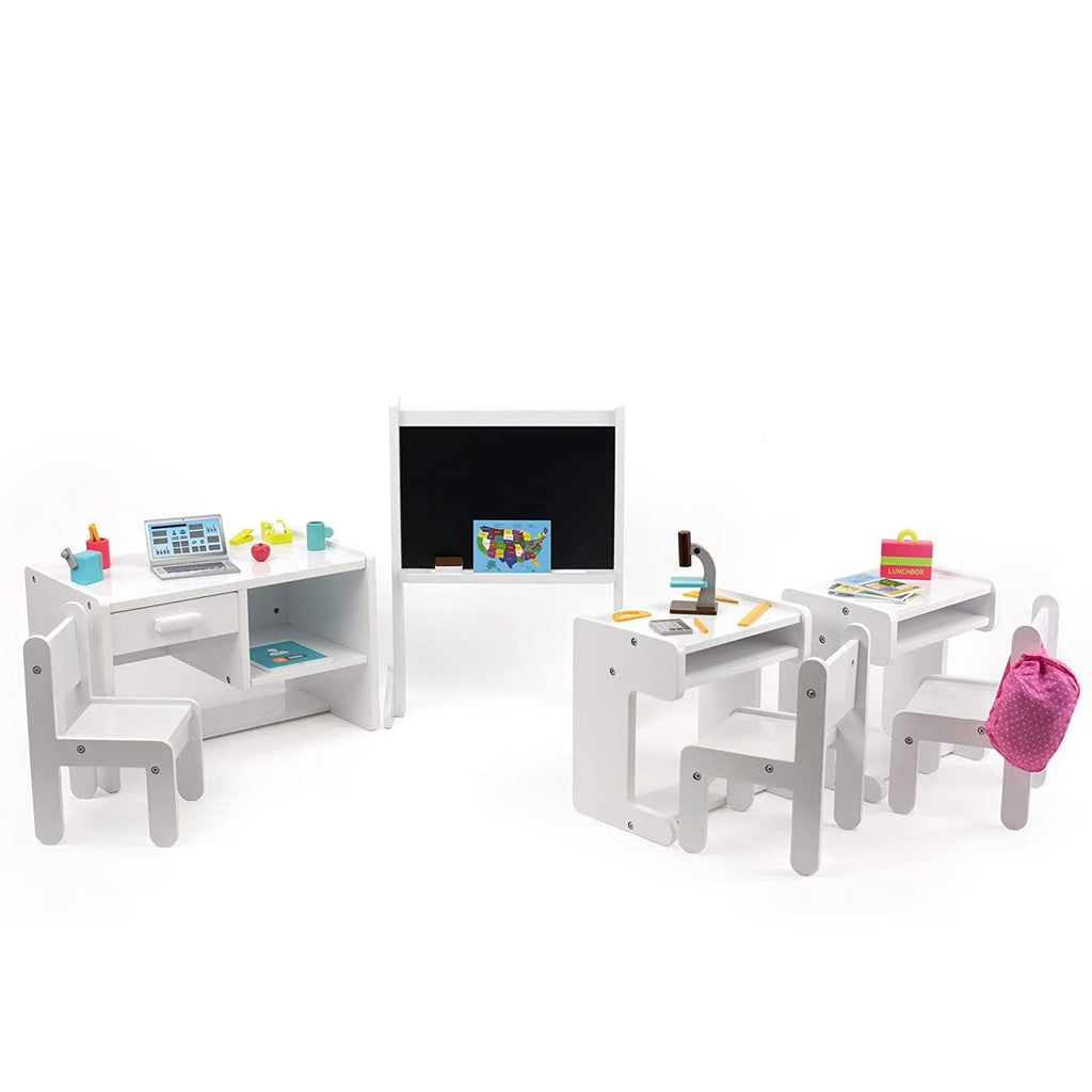 Classroom Playset with Desk and Chair for 18 Inch Dolls Q559