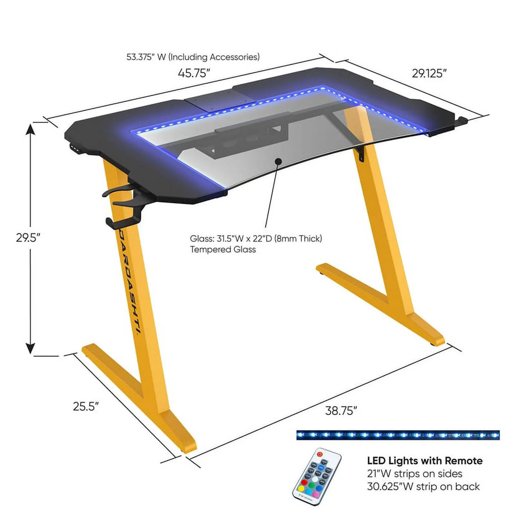 29.72" Gaming Desk with LED Lights W5725