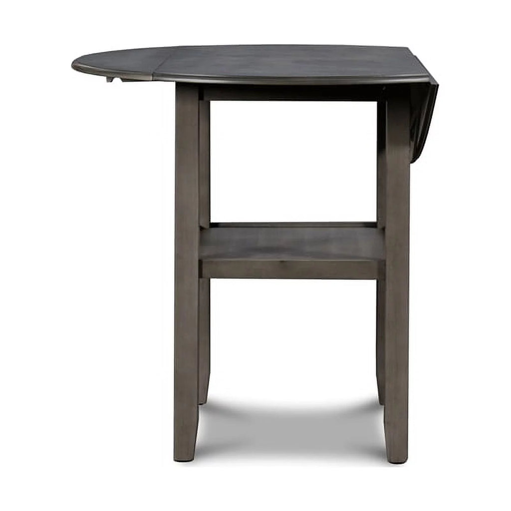 Gray Solid Wood Drop Leaf Counter Table with 2 Chairs L59118