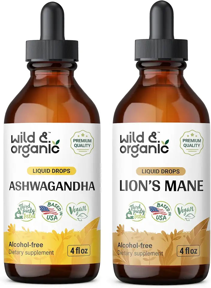 Ashwagandha Tincture 4 fl oz & Lion's Mane Tincture 4 fl oz N54817