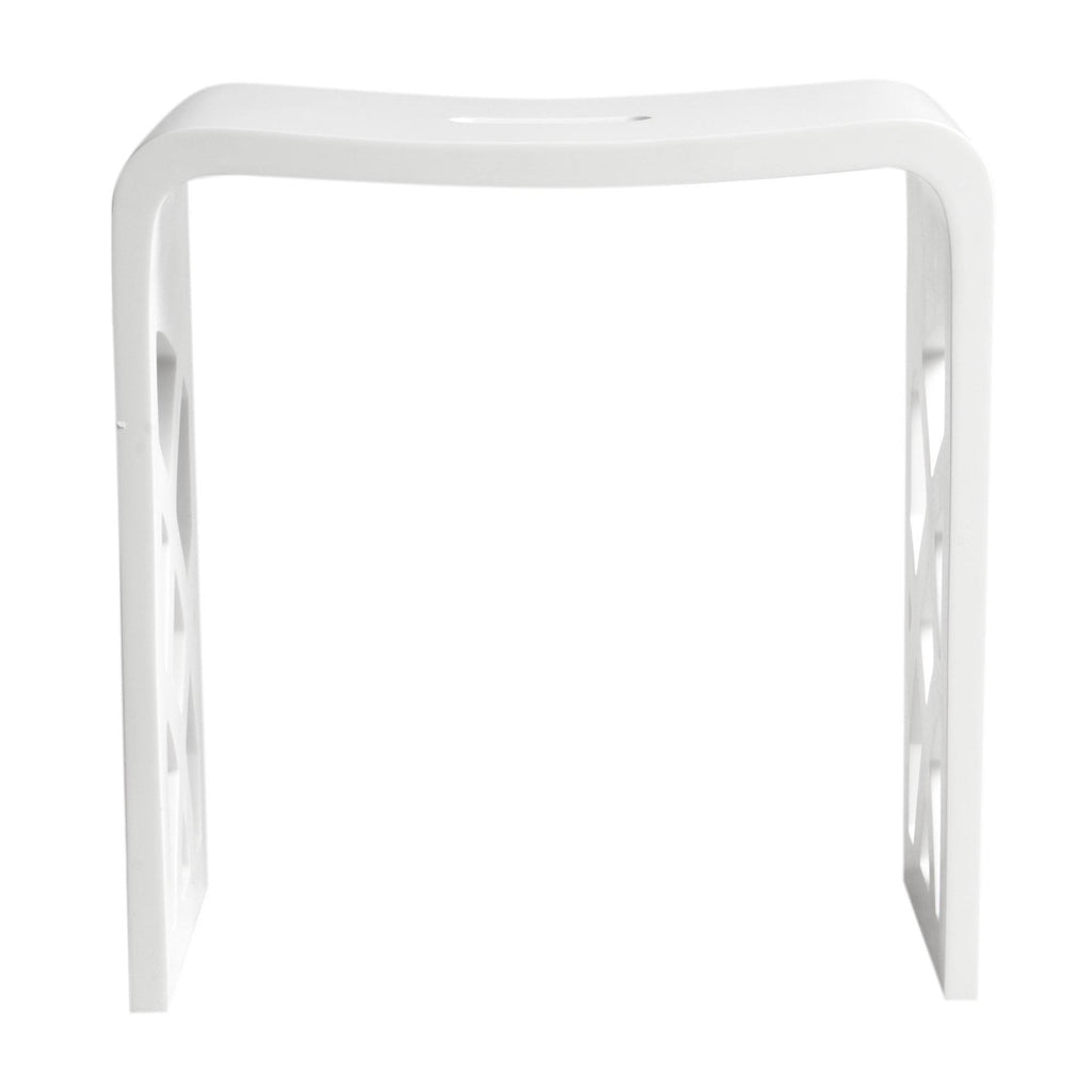 White Matte Bathroom Shower Stool J777823