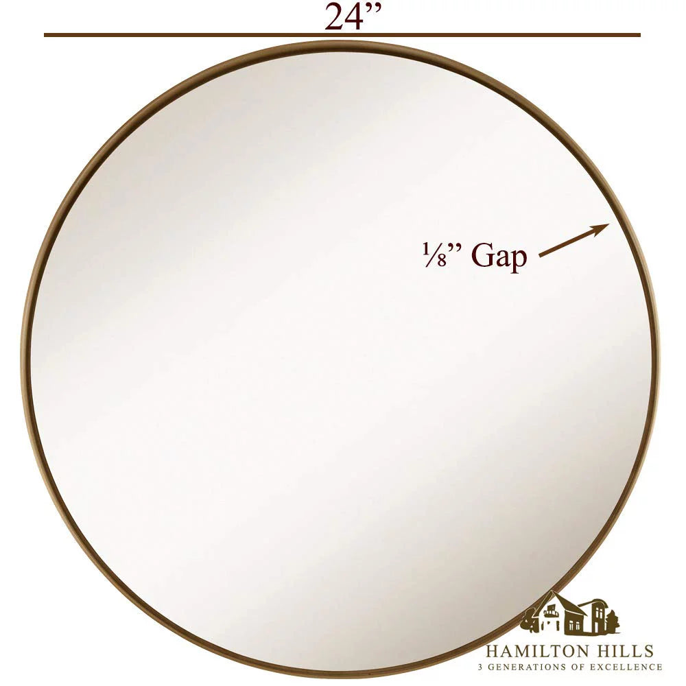 24" Gold Round Metal Frame Mirror A561298