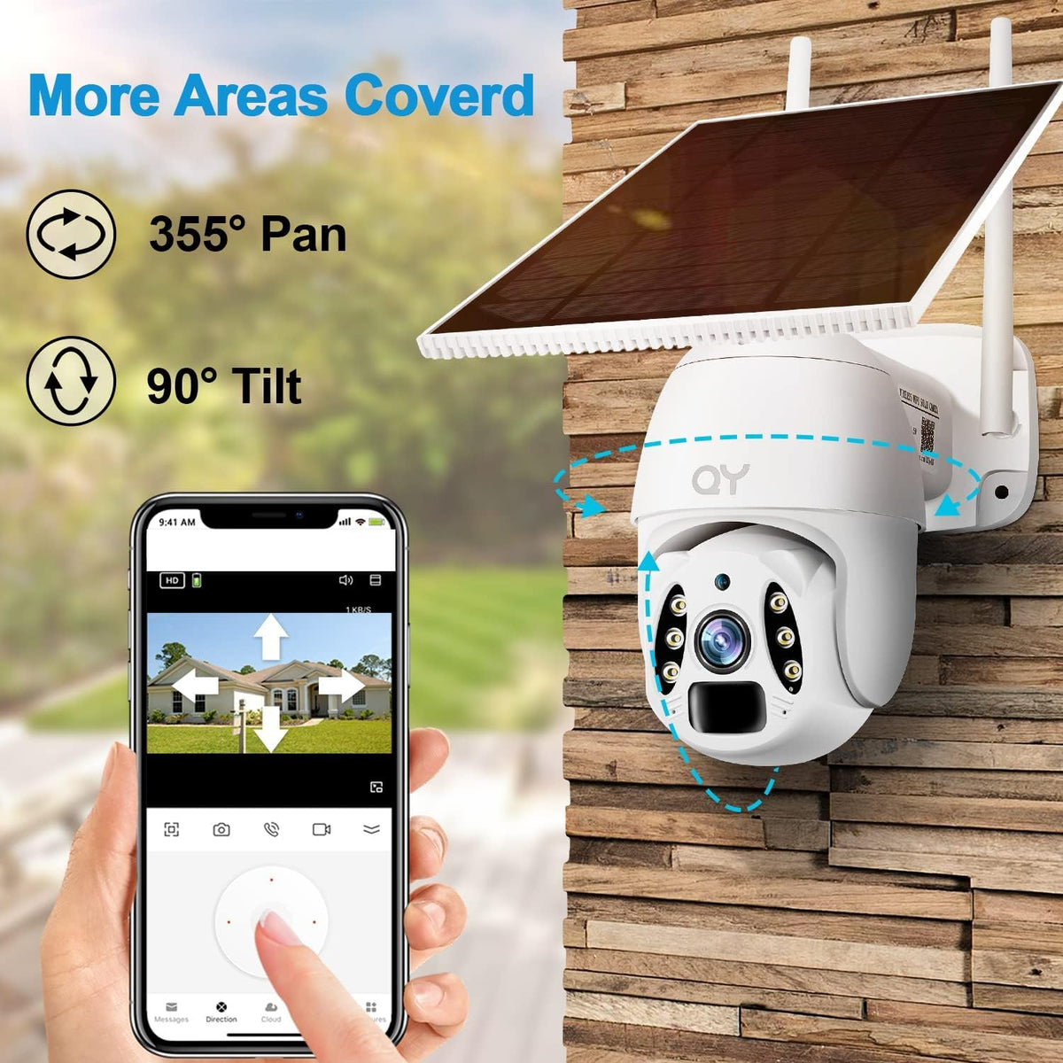 3 MP Wireless Pan & Tilt Security Camera with Motion Detection, 2-Way Audio, Color Night Vision, IP67 Waterproof K4927