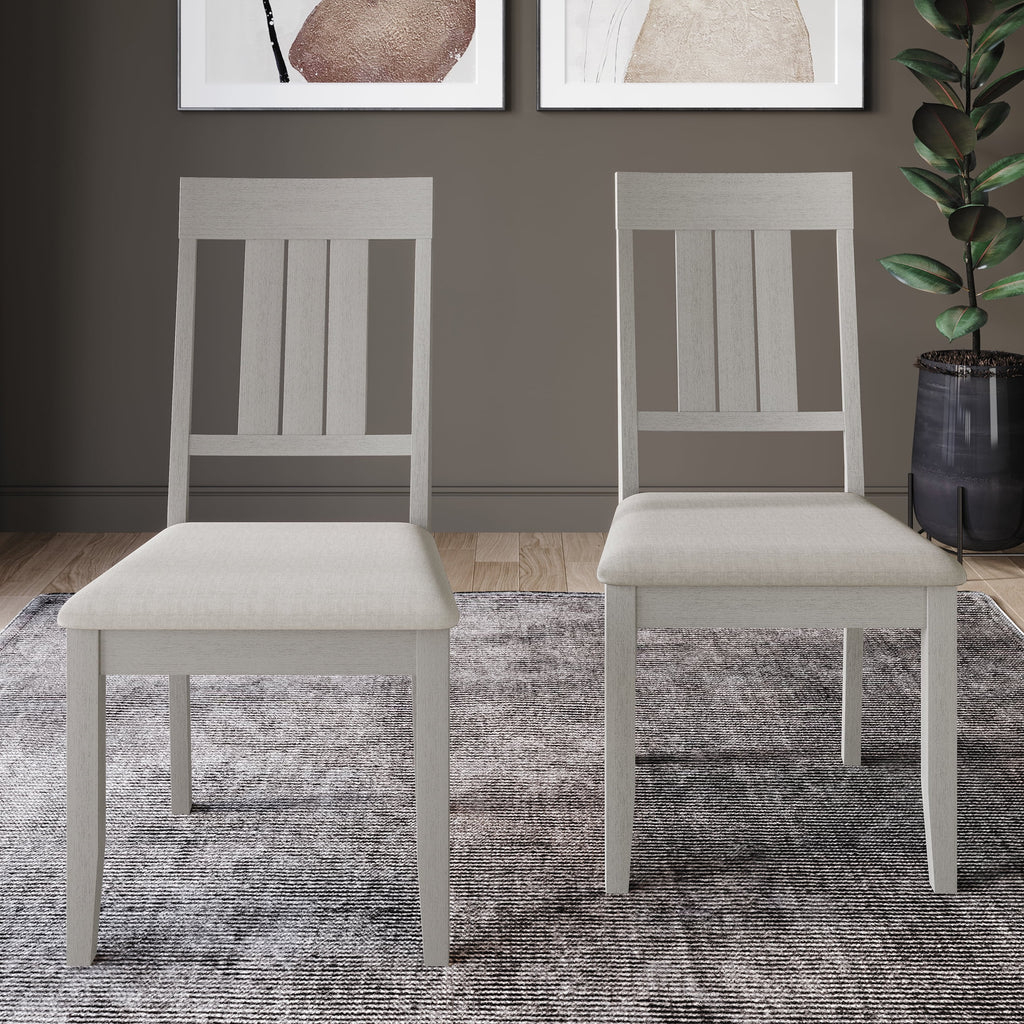White Wooden Dining Chair Set of 2 V66779