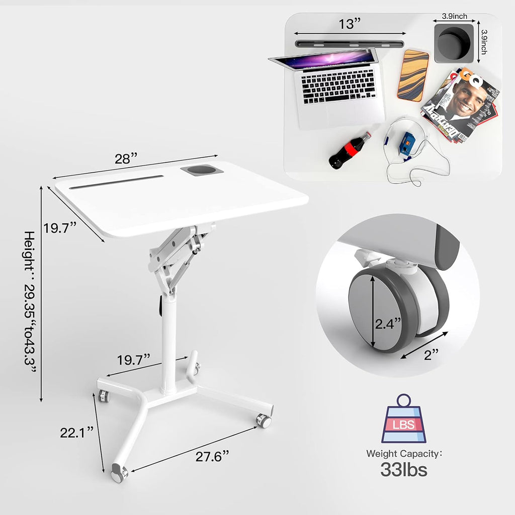 Pneumatic Height Adjustable Mobile Laptop Standing Desk A4234