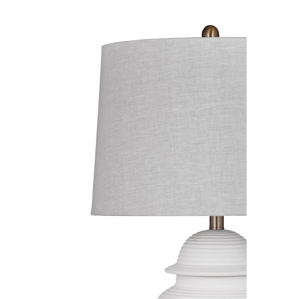 Ceramic Table Lamp with Tapered Shade in White/Gray E718289