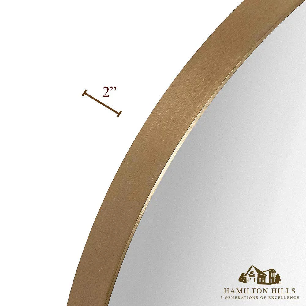 24" Gold Round Metal Frame Mirror A561298