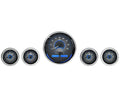 Universal 5 Round Analog Gauge Kit Carbon Fiber Blue A2929