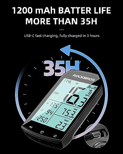 Wireless Bike Computer with Speed Cadence Sensor 2.9inch LCD Screen U44039