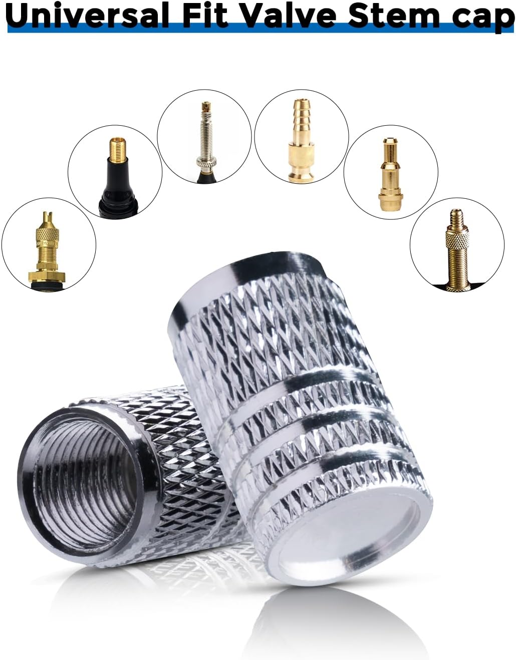 Grey Tire Valve Stem Caps 4 Pack O202