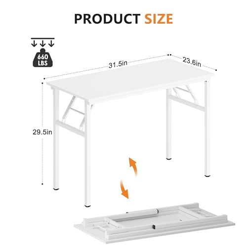 White Folding Desk 31.5x15.7inch Q499406