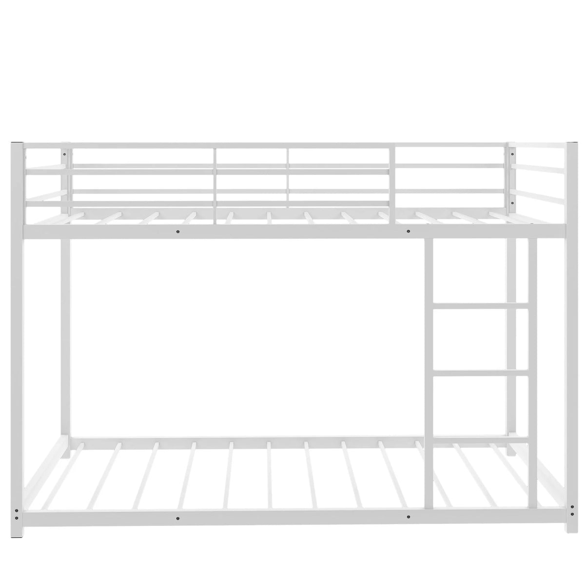Black Full over Full Metal Bunk Bed with Ladder and Guardrails M2215