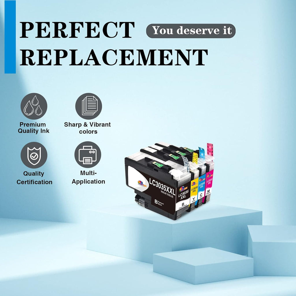 Compatible LC3035 Ink Cartridge Replacement for Brother J995DW J815DW J805DW Printer (Black Cyan Magenta Yellow, 4-Pack) D691299