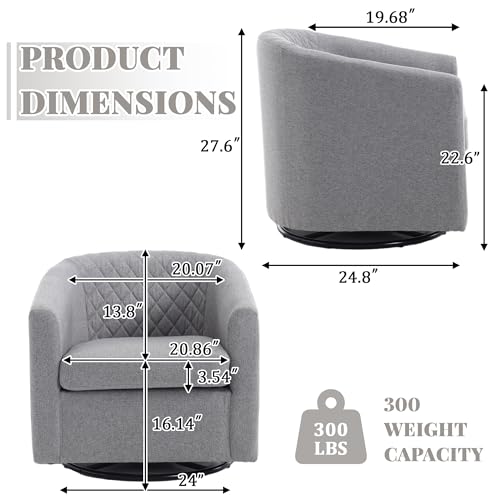 Brown Swivel Barrel Accent Chair Set of 2 K522