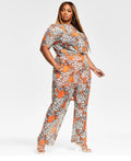 Plus Size Printed Mesh Pants L820822