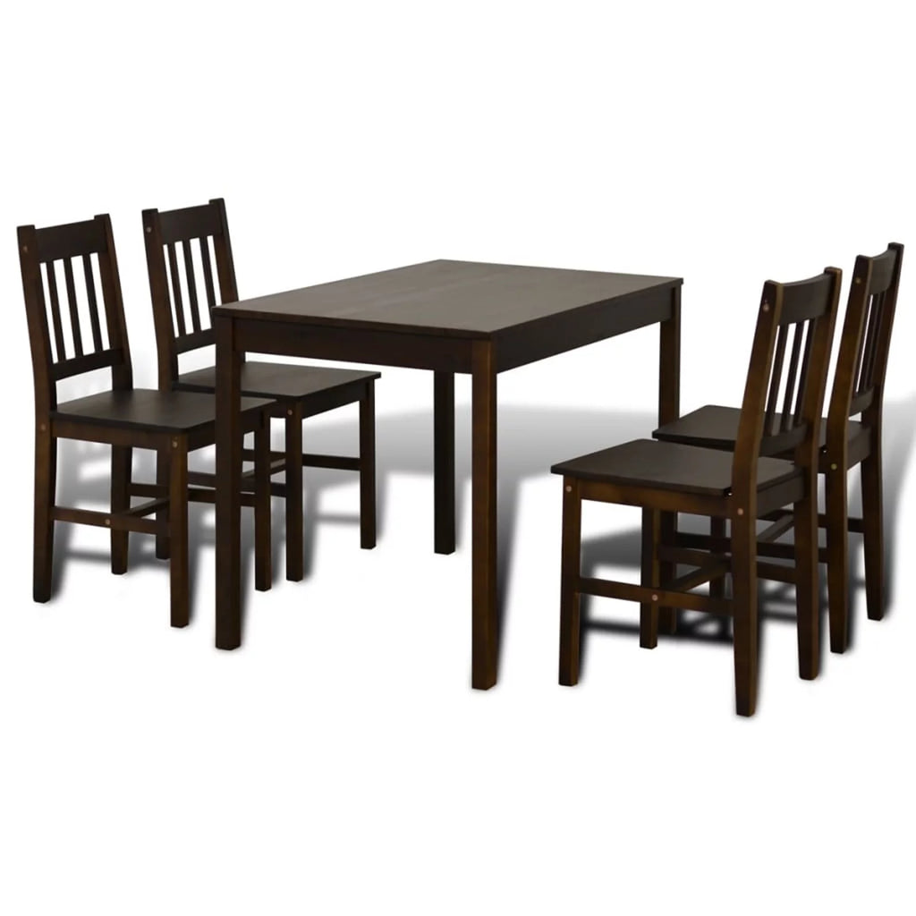 Wooden Dining Table with 4 Chairs Brown W179723