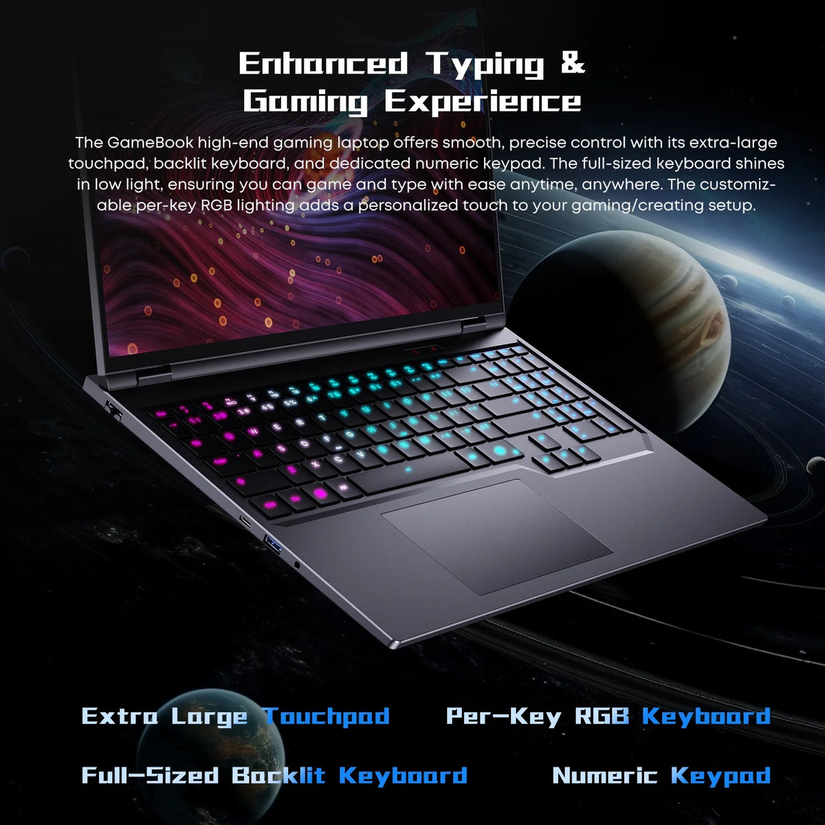 16" Gaming Laptop, AMD Ryzen 9 9955HX, RTX-5070Ti, 32GB DDR5, 1TB Gen4, Windows 11 Pro H49216