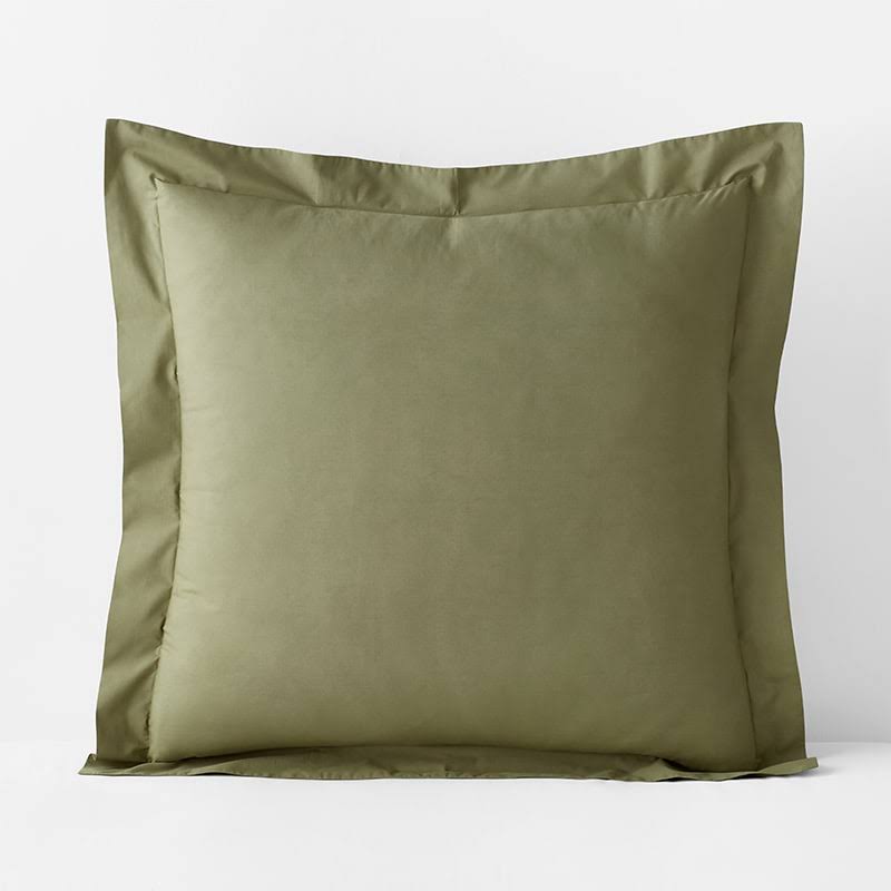 Supima Cotton Percale Sham - Moss Green, Euro U562534