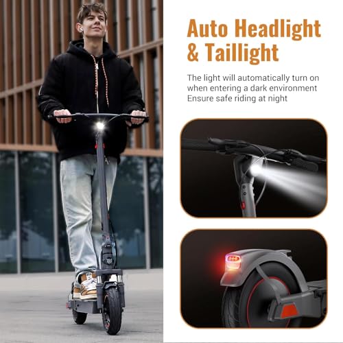 Electric Scooter with 10" Tires, 600W Peak Motor, 22 MPH Speed, 30 Miles Range, Dual Brakes, LCD Display N78163