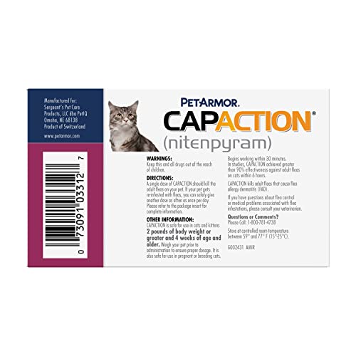 Oral Flea Treatment Tablets for Cats, 6 Doses I27621