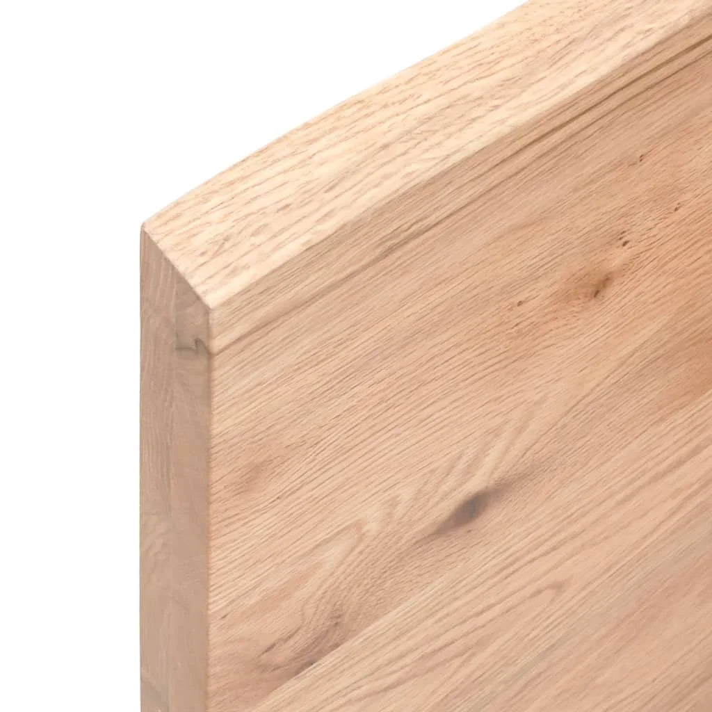 Solid Oak Wood Table Light Brown Live Edge 6.7x19.7x1.6 Inches J53280