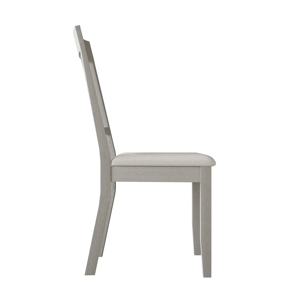 White Wooden Dining Chair Set of 2 V66779