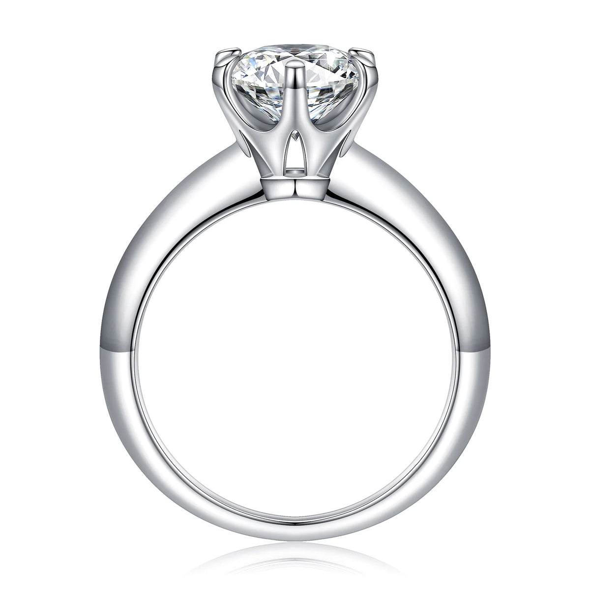 1.5ct Halo Moissanite Engagement Ring 925 Sterling Silver Round Cut C4150