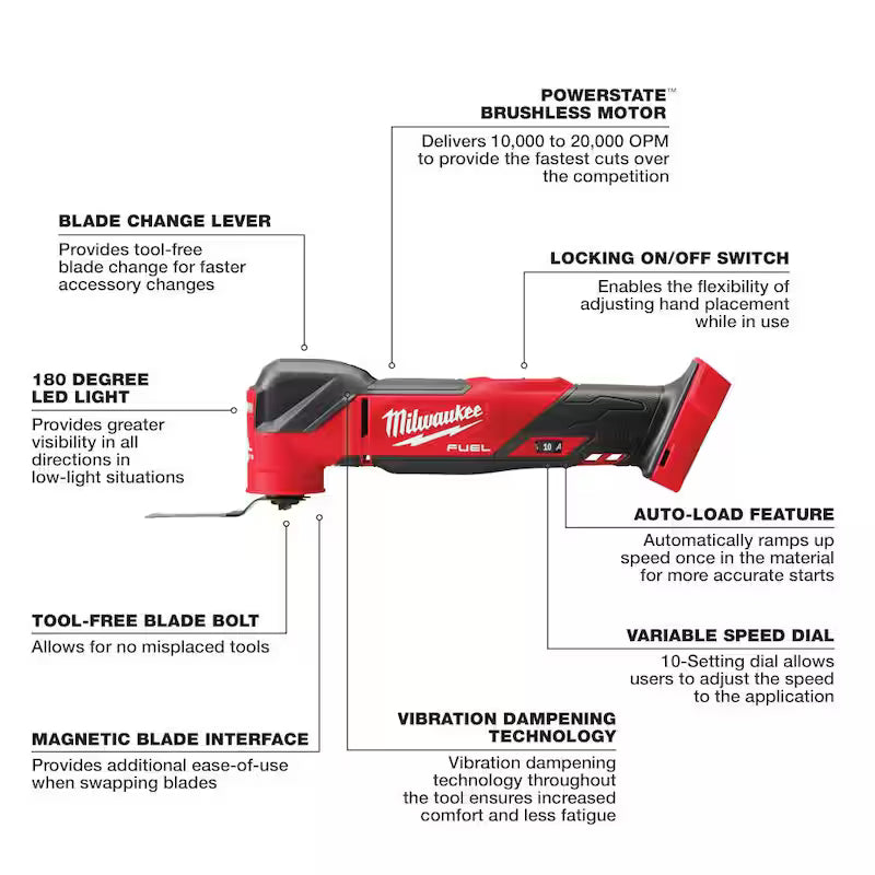 18V Lithium-Ion Cordless Brushless Oscillating Multi-Tool Z41324