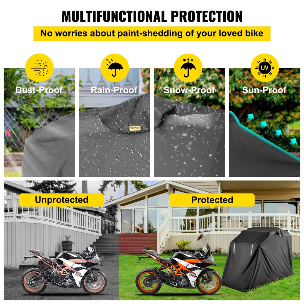 Portable Waterproof Motorcycle Storage Shed E603519