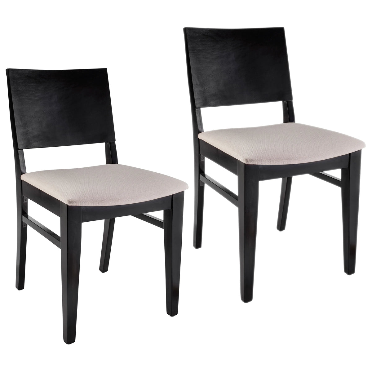 Natural Finish Wood Dining Chairs (Set of 2) with Faux Leather V74922