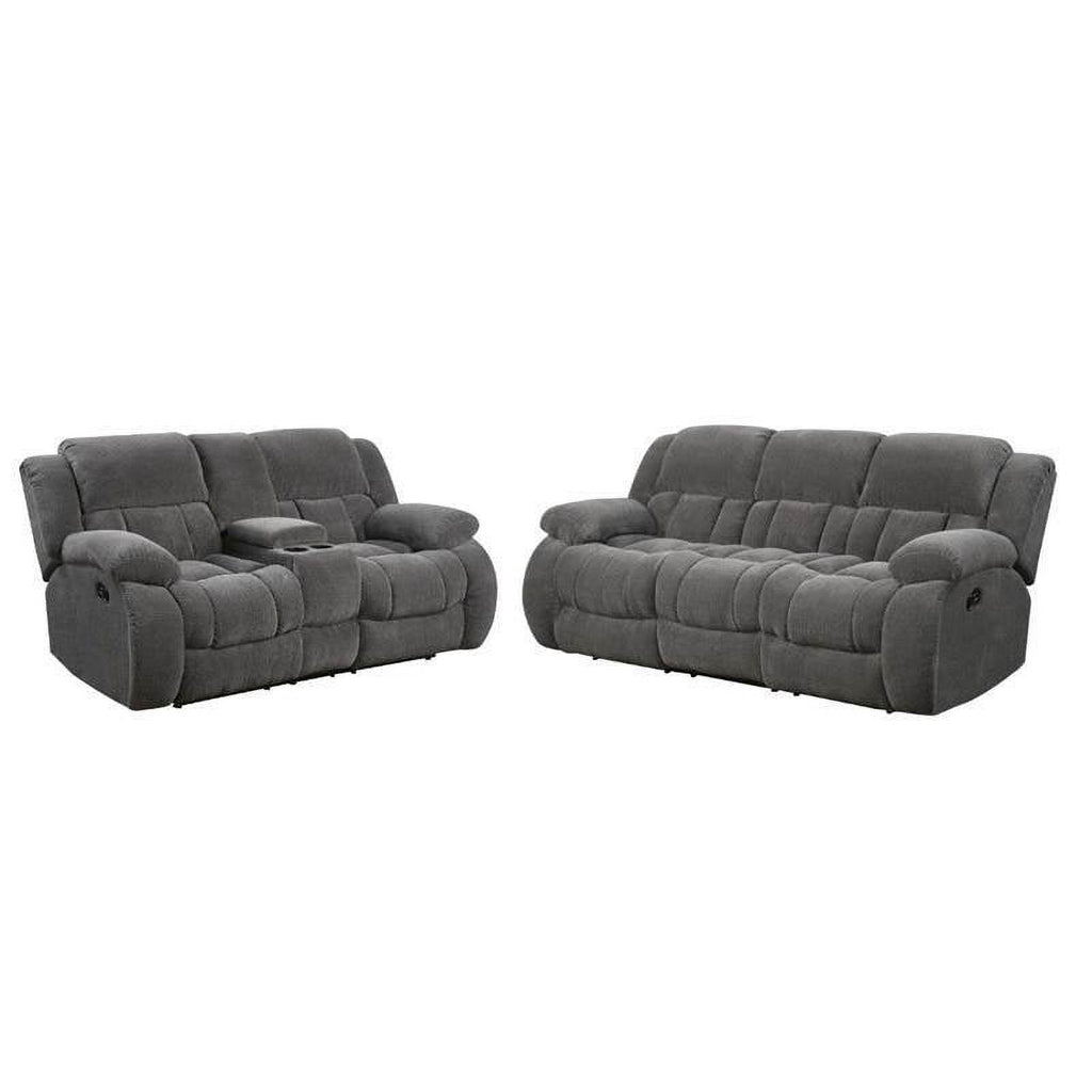 Gray 2 Piece Recliner Sofa Set with Loveseat P304