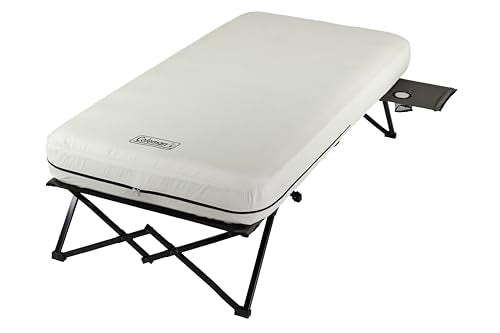 Queen-Size Folding Air Mattress with Steel Frame & Side Table P48541