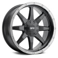 18x9 6x5.5 Matte Black Wheel with Grey Ring Y3709
