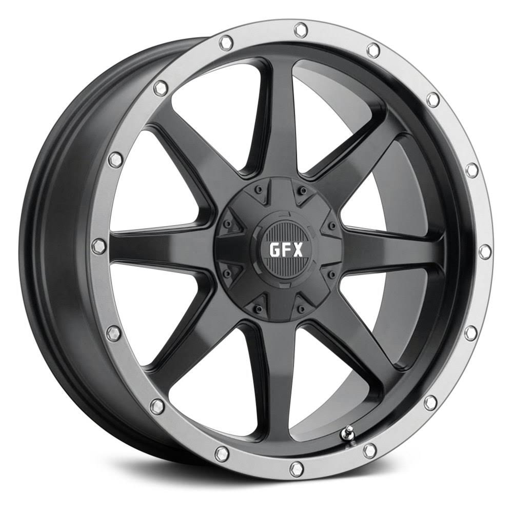 18x9 6x5.5 Matte Black Wheel with Grey Ring Y3709