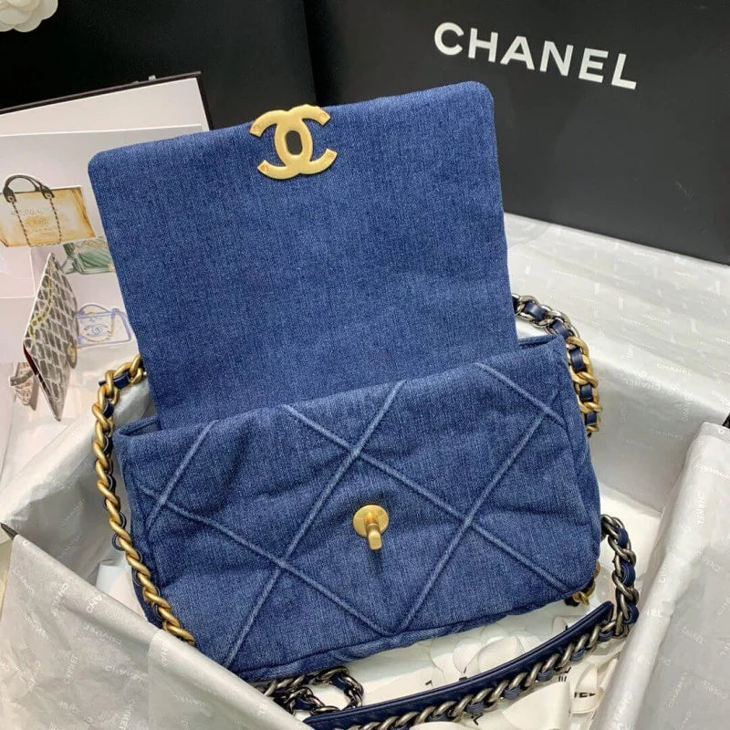 Denim Flap Bag L662