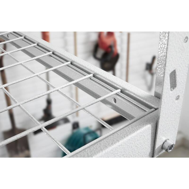 Hammered White Adjustable Height Overhead Garage Storage Rack A8569