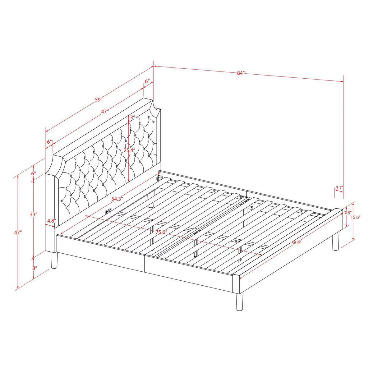 2-Piece Wood Full Bedroom Set M2412
