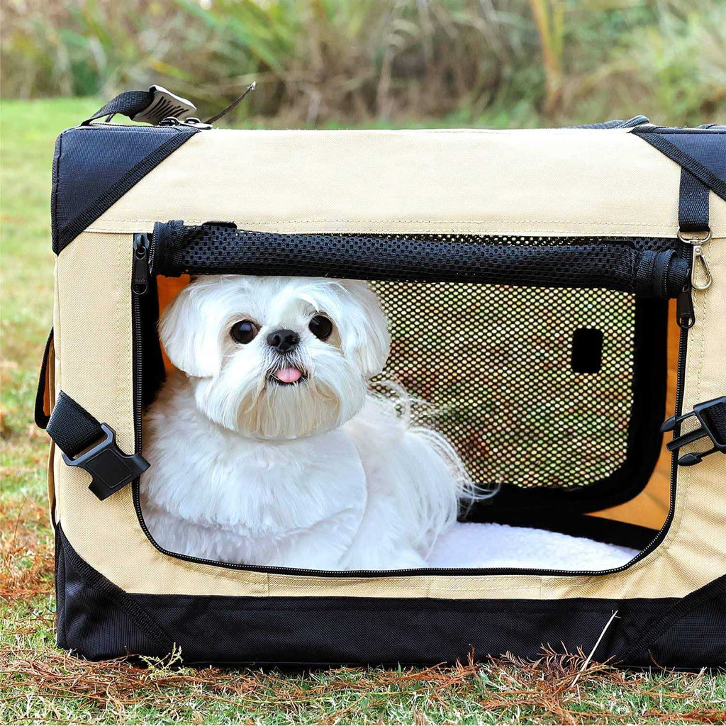 Collapsible Dog Crate 4-Door Foldable Soft Dog Kennel C391398
