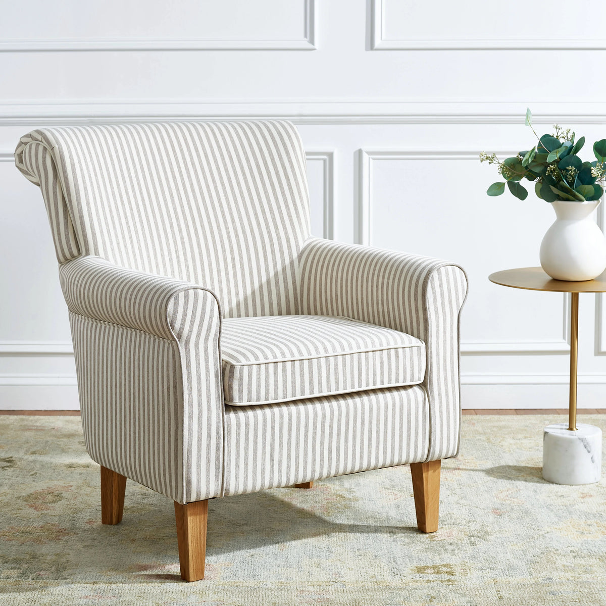 Beige Stripe Club Chairs H995296