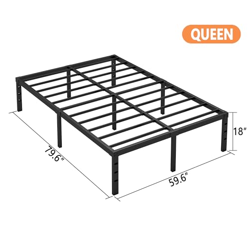 18 Inch Black Metal Platform Full Bed Frame R10139