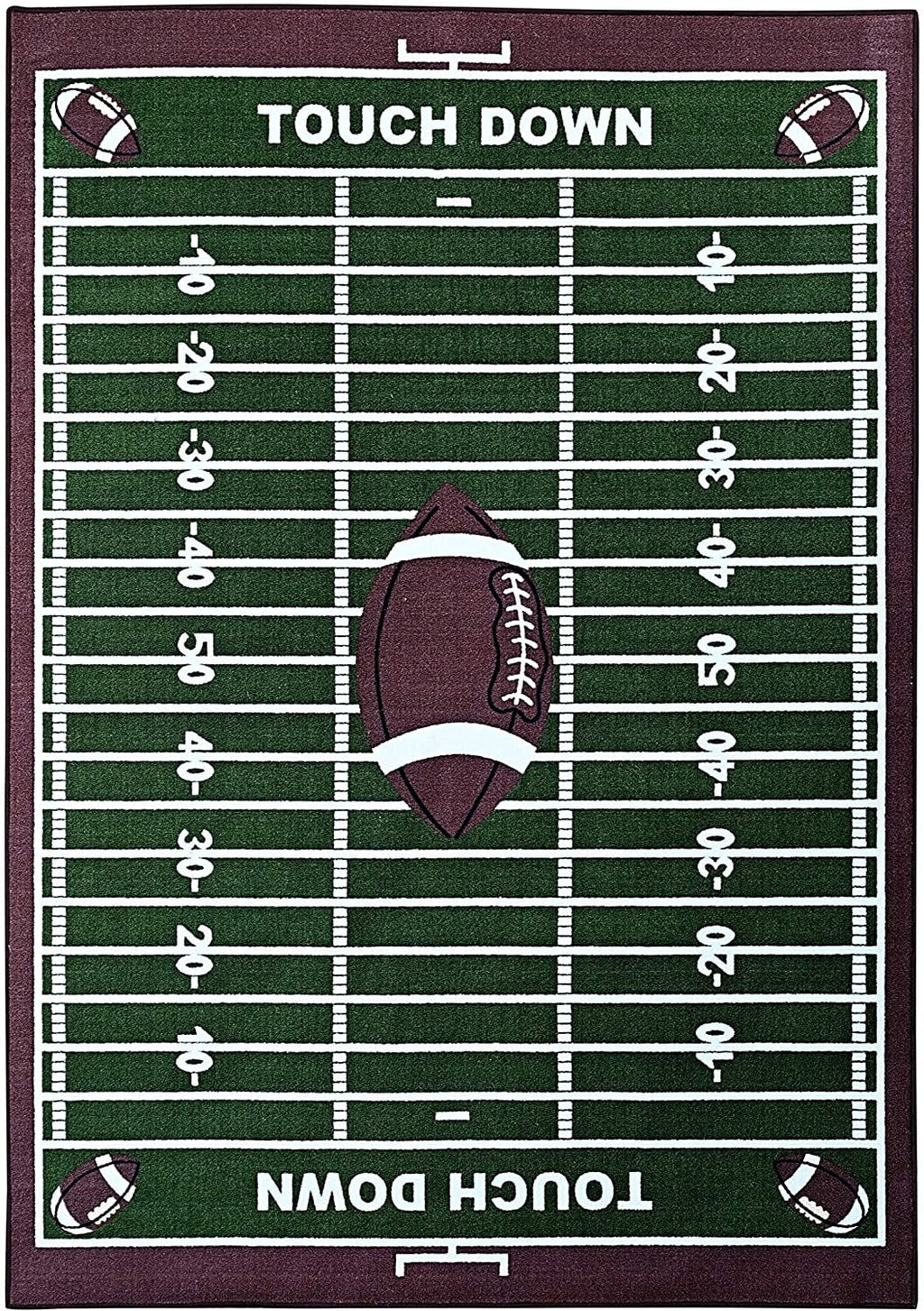 Green Corner Football Play Area Rug I646