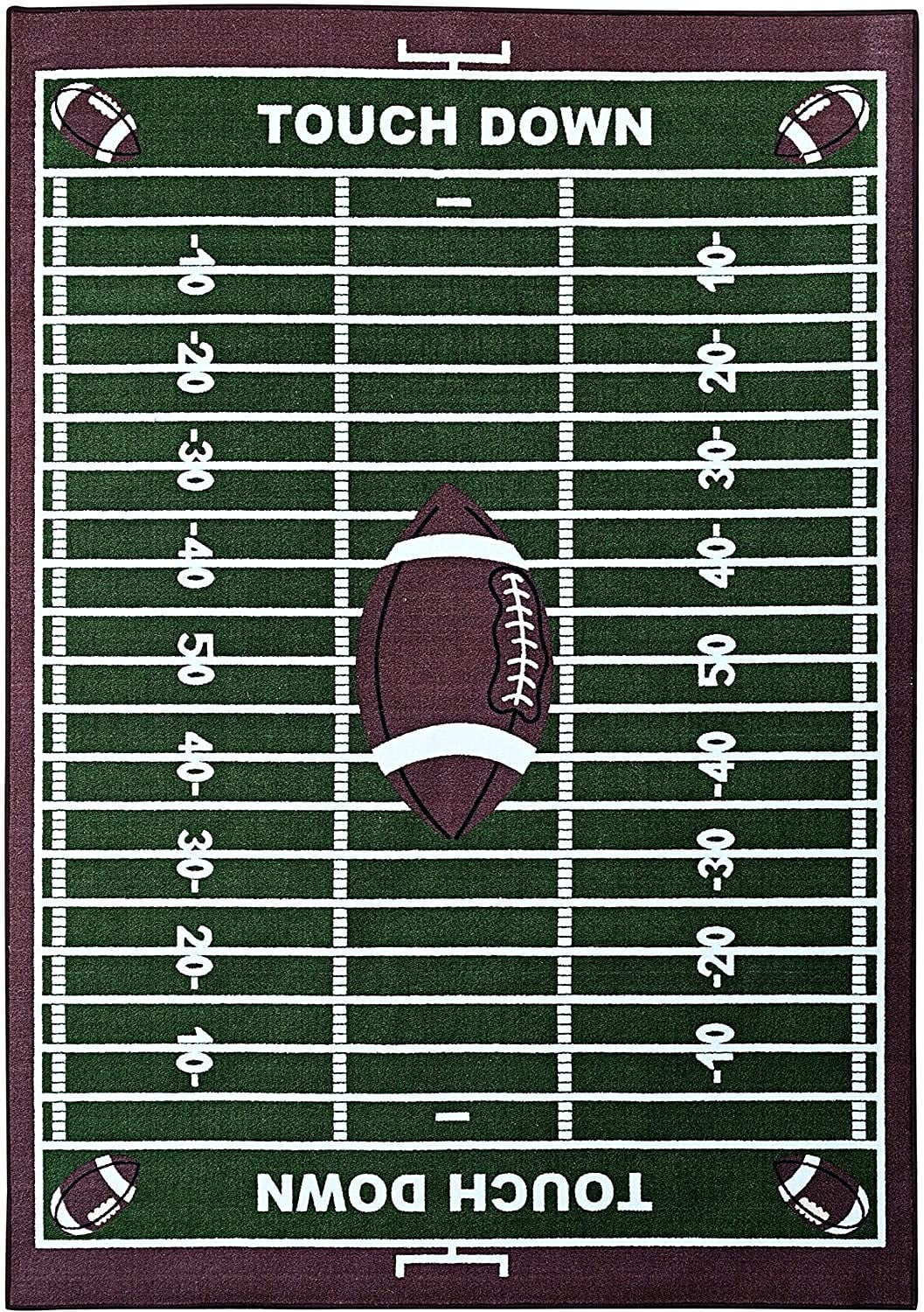 Green Corner Football Play Area Rug I646