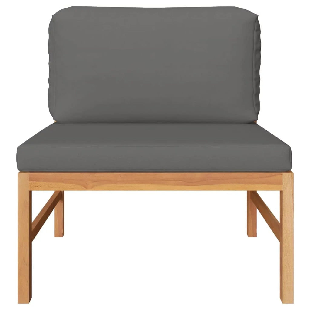 Dark Gray Cushions Solid Teak Wood Sofa C1356