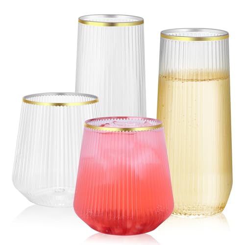 48 Pack Plastic Stemless Glasses M423953