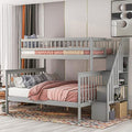 Twin Over Twin/Full Bunk Bed with Twin Size Trundle and Drawers, Solid Wood P323873