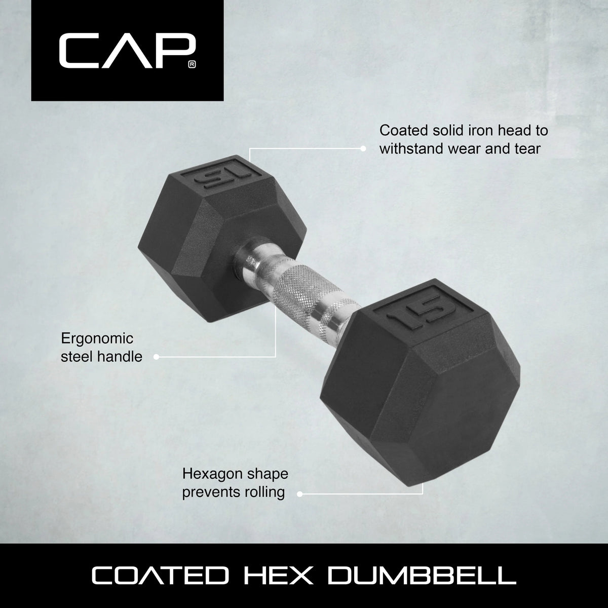 25lb Rubber Hex Dumbbell K983