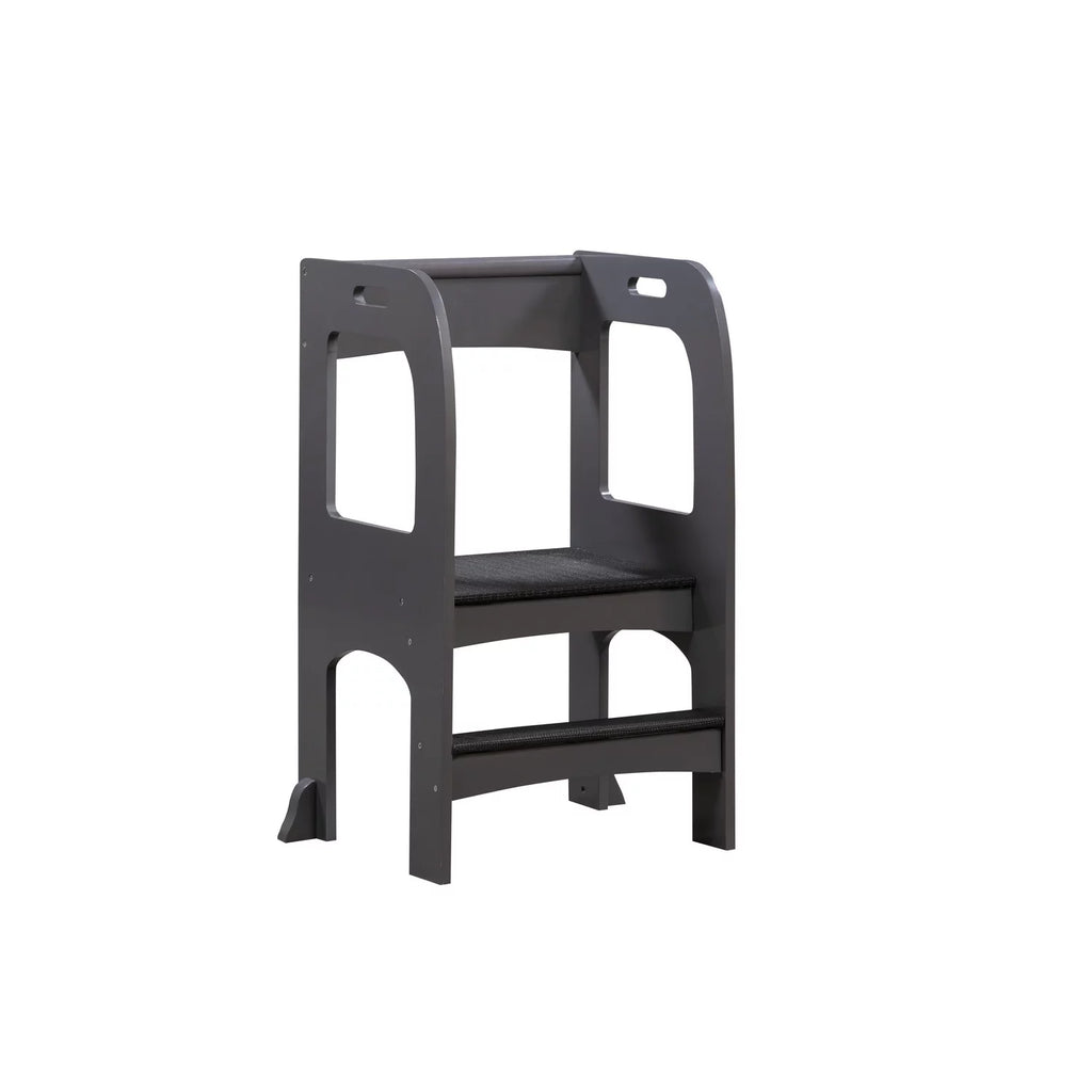Gray Kids Wooden Step Stool with Non-Slip Mat G9625